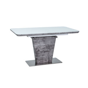 SIGNAL Ilario rozkladací jedálenský stôl biely lak / imitácia betónu