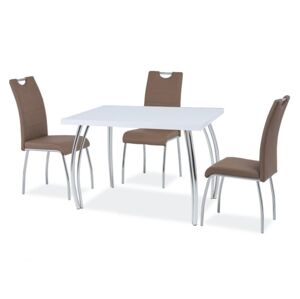 SIGNAL SK-2 jedálenský stôl biela matná / chróm