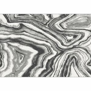 KONDELA Sinan koberec 133x190 cm biela / čierna / vzor