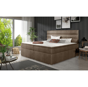 NABBI Spezia 160 čalúnená manželská posteľ s úložným priestorom hnedá