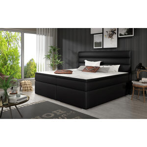NABBI Spezia 180 čalúnená manželská posteľ s úložným priestorom čierna (Soft 11)