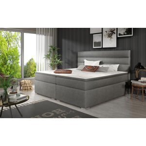 NABBI Spezia 180 čalúnená manželská posteľ s úložným priestorom sivá