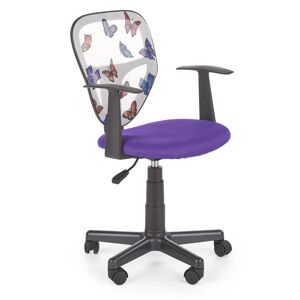 HALMAR Spiker detská stolička na kolieskach fialová / vzor motýle