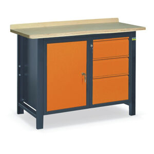 NABBI SS01L/AD pracovný stôl grafit / oranžová
