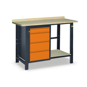 NABBI SS01L/F/PL45 pracovný stôl grafit / oranžová