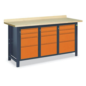 NABBI SS02L/EEE pracovný stôl grafit / oranžová