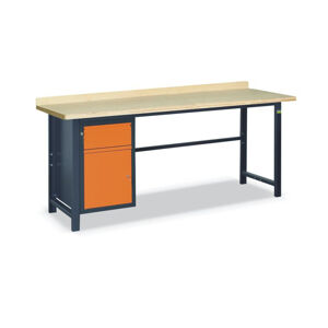 NABBI SS03L/B pracovný stôl grafit / oranžová