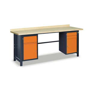 NABBI SS03L/BC pracovný stôl grafit / oranžová