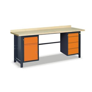 NABBI SS03L/BF pracovný stôl grafit / oranžová