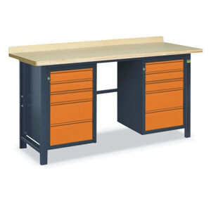 NABBI SS02L/HH pracovný stôl grafit / oranžová