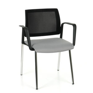 NABBI Steny Net Arm konferenčná stolička s podrúčkami sivá / čierna / chróm