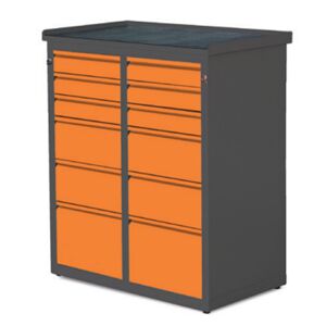 NABBI SW01G/W1 dielenská skrinka so zásuvkami grafit / oranžová