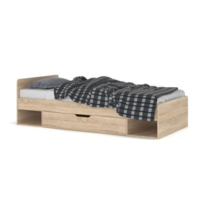 NABBI Tavir 90 jednolôžková posteľ s roštom 90x200 cm dub sonoma