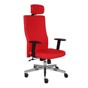 NABBI Timi Plus HD kancelárska stolička s podrúčkami červená / chróm