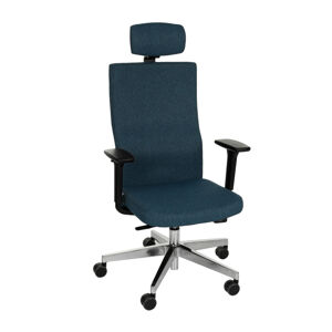 NABBI Timi Plus HD kancelárska stolička s podrúčkami modrá / chróm