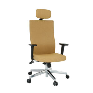 NABBI Timi Plus HD kancelárska stolička s podrúčkami svetlohnedá / chróm