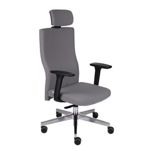 NABBI Timi Plus HD kancelárska stolička s podrúčkami tmavosivá / chróm