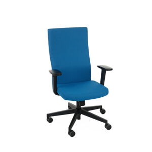 NABBI Timi Plus kancelárska stolička s podrúčkami modrá (Cura 03) / čierna