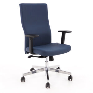 NABBI Timi Plus kancelárska stolička s podrúčkami tmavomodrá / chróm
