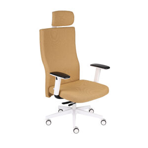 NABBI Timi W Plus HD kancelárska stolička s podrúčkami svetlohnedá / biela