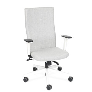 NABBI Timi W Plus kancelárska stolička s podrúčkami sivá / biela