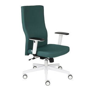 NABBI Timi W Plus kancelárska stolička s podrúčkami tmavozelená / biela