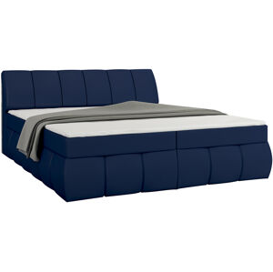 NABBI Vareso 140 čalúnená manželská posteľ s úložným priestorom modrá (Soft 09)