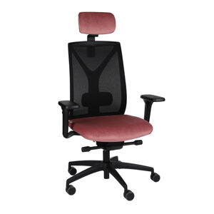 NABBI Velito BS HD kancelárska stolička s podrúčkami tmavoružová / čierna