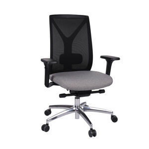 NABBI Velito BS kancelárska stolička s podrúčkami sivá / čierna / chróm