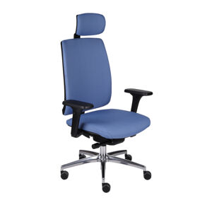 NABBI Velito BT HD kancelárska stolička s podrúčkami modrá / čierna / chróm