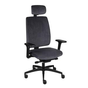 NABBI Velito BT HD kancelárska stolička s podrúčkami tmavosivá / čierna