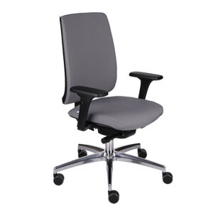 NABBI Velito BT kancelárska stolička s podrúčkami sivá / čierna / chróm