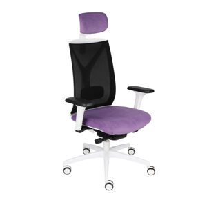 NABBI Velito WS HD kancelárska stolička s podrúčkami fialová / čierna / biela