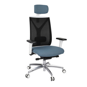 NABBI Velito WS HD kancelárska stolička s podrúčkami modrá / čierna / biela / chróm