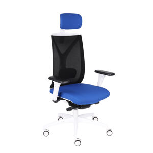 NABBI Velito WS HD kancelárska stolička s podrúčkami modrá (Note 03) / čierna / biela