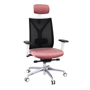 NABBI Velito WS HD kancelárska stolička s podrúčkami tmavoružová / čierna / biela / chróm