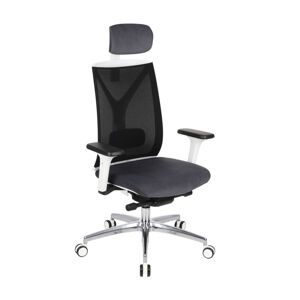 NABBI Velito WS HD kancelárska stolička s podrúčkami tmavosivá / čierna / biela / chróm