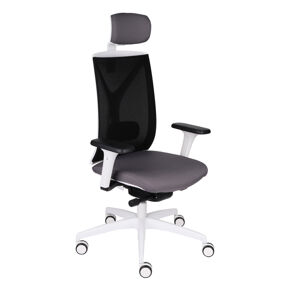 NABBI Velito WS HD kancelárska stolička s podrúčkami tmavosivá / čierna / biela