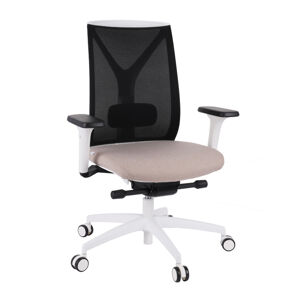 NABBI Velito WS kancelárska stolička s podrúčkami béžová / čierna / biela