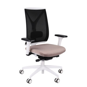 NABBI Velito WS kancelárska stolička s podrúčkami svetlohnedá / čierna / biela