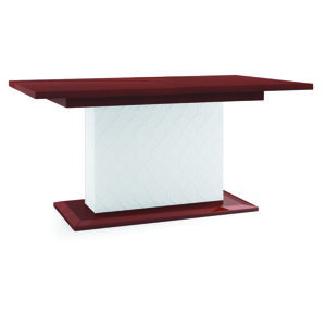 TARANKO Via VI-S1 rozkladací jedálenský stôl biely mat / mahagón vysoký lesk