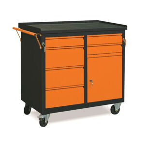 NABBI WW01G/FC dielenský vozík na kolieskach so zámkom grafit / oranžová